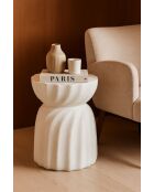 Table d’appoint en mgo Twisty crème – D.36x47,5 cm