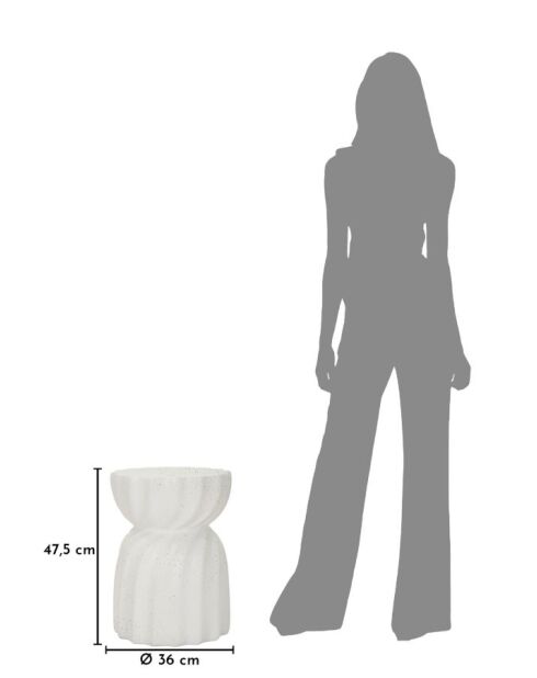 Table d’appoint en mgo Twisty crème – D.36x47,5 cm