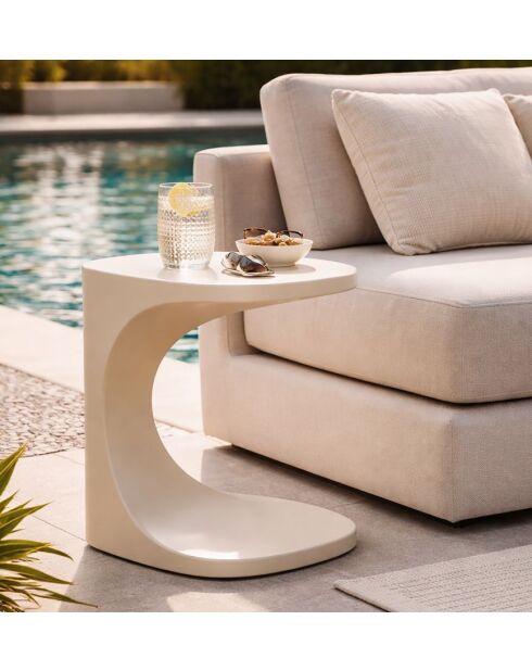 Table d’appoint en polyéthylène Ibiza blanche – 42x42x52 cm