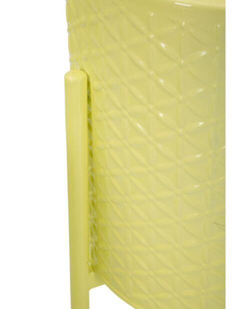 Lot de 3 supports pour vases en fer Iris jaunes – D.36x56,5 / 30x48,5 / 24x37,5 cm