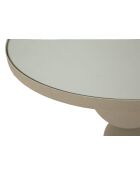 Table d’appoint en fer Dune avec miroir crème – D.40,5x42 cm