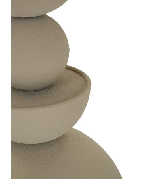 Table d’appoint en fer Dune avec miroir crème – D.40,5x42 cm