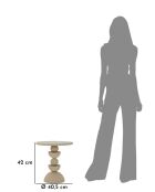Table d’appoint en fer Dune avec miroir crème – D.40,5x42 cm