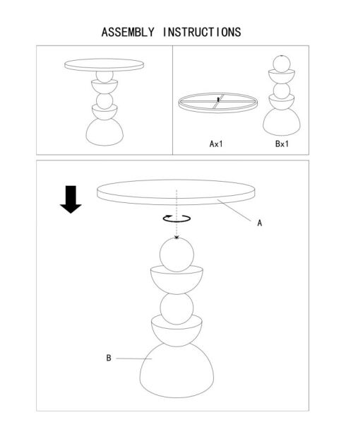 Table d’appoint en fer Dune avec miroir crème – D.40,5x42 cm