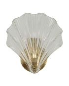 Applique murale en verre et fer Shell or/naturel – 20x14x22 cm