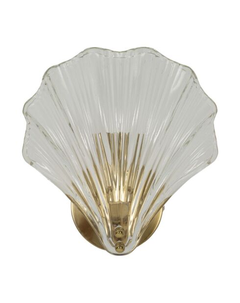 Applique murale en verre et fer Shell or/naturel – 20x14x22 cm