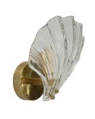Applique murale en verre et fer Shell or/naturel – 20x14x22 cm