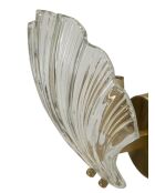 Applique murale en verre et fer Shell or/naturel – 20x14x22 cm