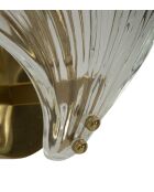 Applique murale en verre et fer Shell or/naturel – 20x14x22 cm
