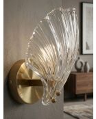 Applique murale en verre et fer Shell or/naturel – 20x14x22 cm