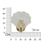 Applique murale en verre et fer Shell or/naturel – 20x14x22 cm