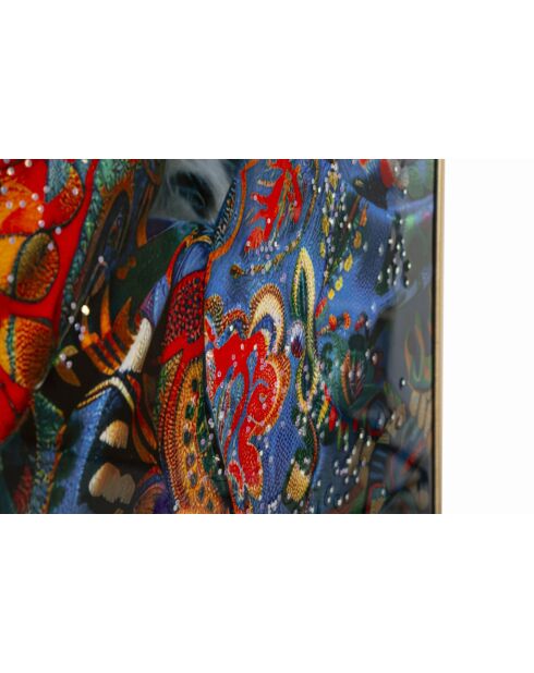 Tableau sur toile laquée en bois de pin, toile et plastique Moira (modèle A) avec cadre multicolore – 52x4x102 cm