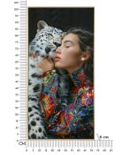 Tableau sur toile laquée en bois de pin, toile et plastique Moira (modèle A) avec cadre multicolore – 52x4x102 cm