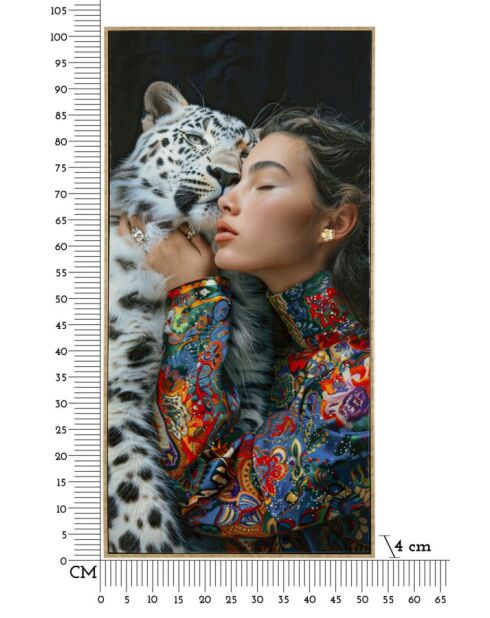 Tableau sur toile laquée en bois de pin, toile et plastique Moira (modèle A) avec cadre multicolore – 52x4x102 cm