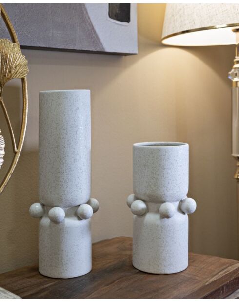 Vase en céramique Bubbles crème – D.15,5x41 cm
