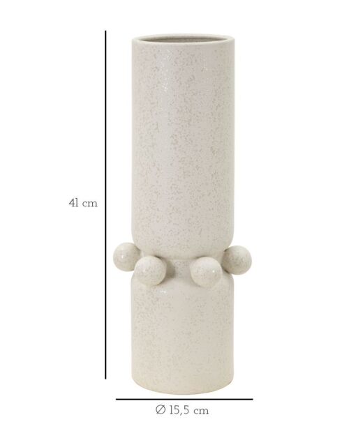 Vase en céramique Bubbles crème – D.15,5x41 cm