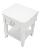 Table de chevet en bois de sapin, mdf et métal Shine blanche – 45x40x54 cm