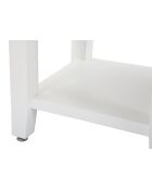 Table de chevet en bois de sapin, mdf et métal Shine blanche – 45x40x54 cm