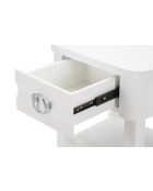 Table de chevet en bois de sapin, mdf et métal Shine blanche – 45x40x54 cm