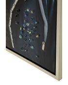 Tableau sur toile laquée en métal, bois de sapin et toile Edvy avec cadre multicolore – 53x3x73 cm