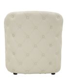 Fauteuil met voetenbank in grenenhout, mdf, spons en witte Zagreb pu — 76x75x80 cm /D.47x35 cm