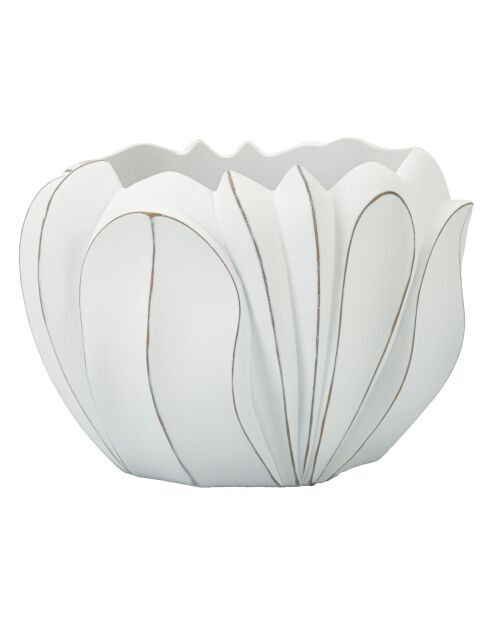 Cache-pot en polyrésine Gardy blanc – D.34,5x23,5 cm