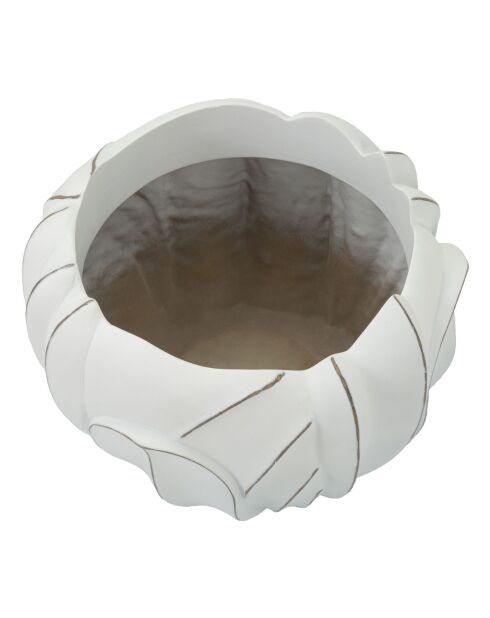 Cache-pot en polyrésine Gardy blanc – D.34,5x23,5 cm
