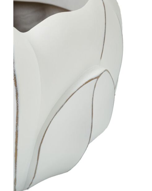 Cache-pot en polyrésine Gardy blanc – D.34,5x23,5 cm