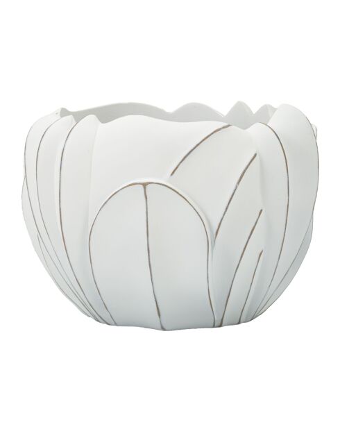 Cache-pot en polyrésine Gardy blanc – D.34,5x23,5 cm