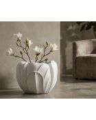 Cache-pot en polyrésine Gardy blanc – D.34,5x23,5 cm