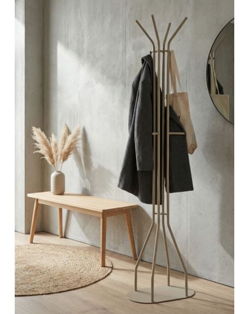 Porte-manteau en métal Saturno taupe – 45x28x178 cm