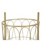 Porte-serviettes sur pied en métal et marbre artificiel Trip or/blanc – 40x30x112 cm