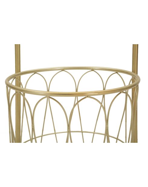 Porte-serviettes sur pied en métal et marbre artificiel Trip or/blanc – 40x30x112 cm