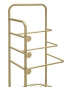 Porte-serviettes sur pied en métal et marbre artificiel Trip or/blanc – 40x30x112 cm