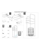 Porte-serviettes sur pied en métal et marbre artificiel Trip or/blanc – 40x30x112 cm