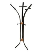 Porte-manteau sur piedxen métal et bois de chêne noir/brun – D.52x63x183 cm