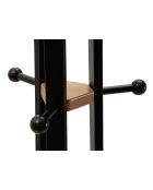Porte-manteau sur piedxen métal et bois de chêne noir/brun – D.52x63x183 cm