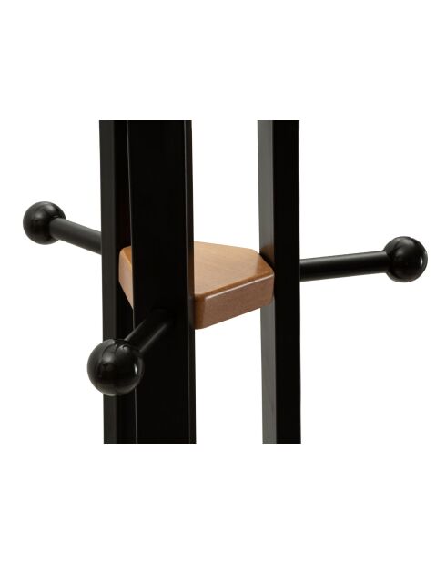 Porte-manteau sur piedxen métal et bois de chêne noir/brun – D.52x63x183 cm