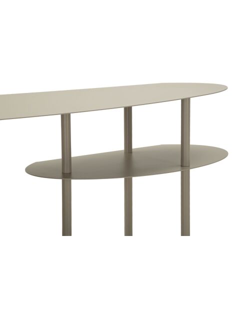 Console en métal Saturno Plus taupe – 118x34x82 cm