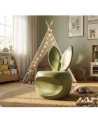 Chaise en polyéthylène Bunny verte – 57x55x79 cm (hauteur d’assise 39 cm)