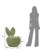 Chaise en polyéthylène Bunny verte – 57x55x79 cm (hauteur d’assise 39 cm)