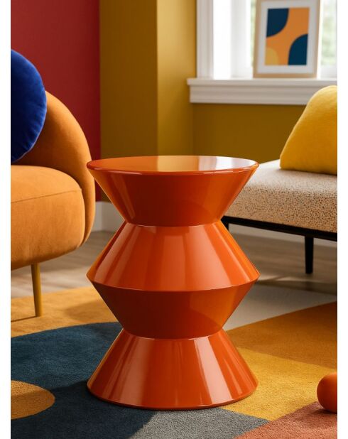 Table d’appoint en métal Zag orange – D.37,5x45 cm
