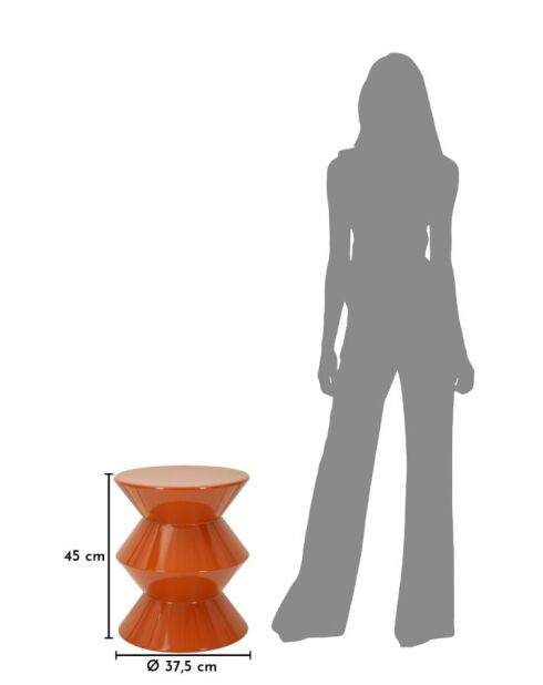 Table d’appoint en métal Zag orange – D.37,5x45 cm