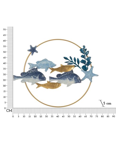 Panneau mural en fer Marine multicolore – 77x5x63 cm