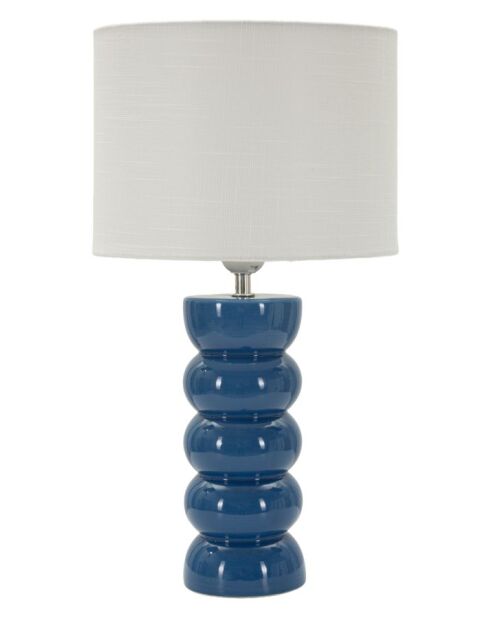 Lampe de table en céramique, fer et tissu Torr bleue – D.25x46 cm