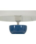 Lampe de table en céramique, fer et tissu Torr bleue – D.25x46 cm