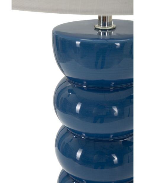 Lampe de table en céramique, fer et tissu Torr bleue – D.25x46 cm