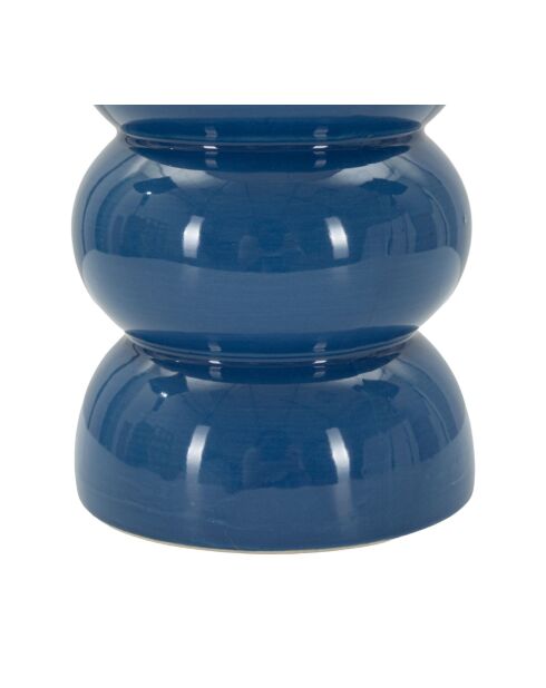 Lampe de table en céramique, fer et tissu Torr bleue – D.25x46 cm