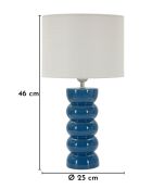 Lampe de table en céramique, fer et tissu Torr bleue – D.25x46 cm