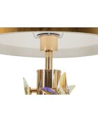 Lampe de table en fer, métal, tissu et verre Butterfly dorée – D.35x74 cm